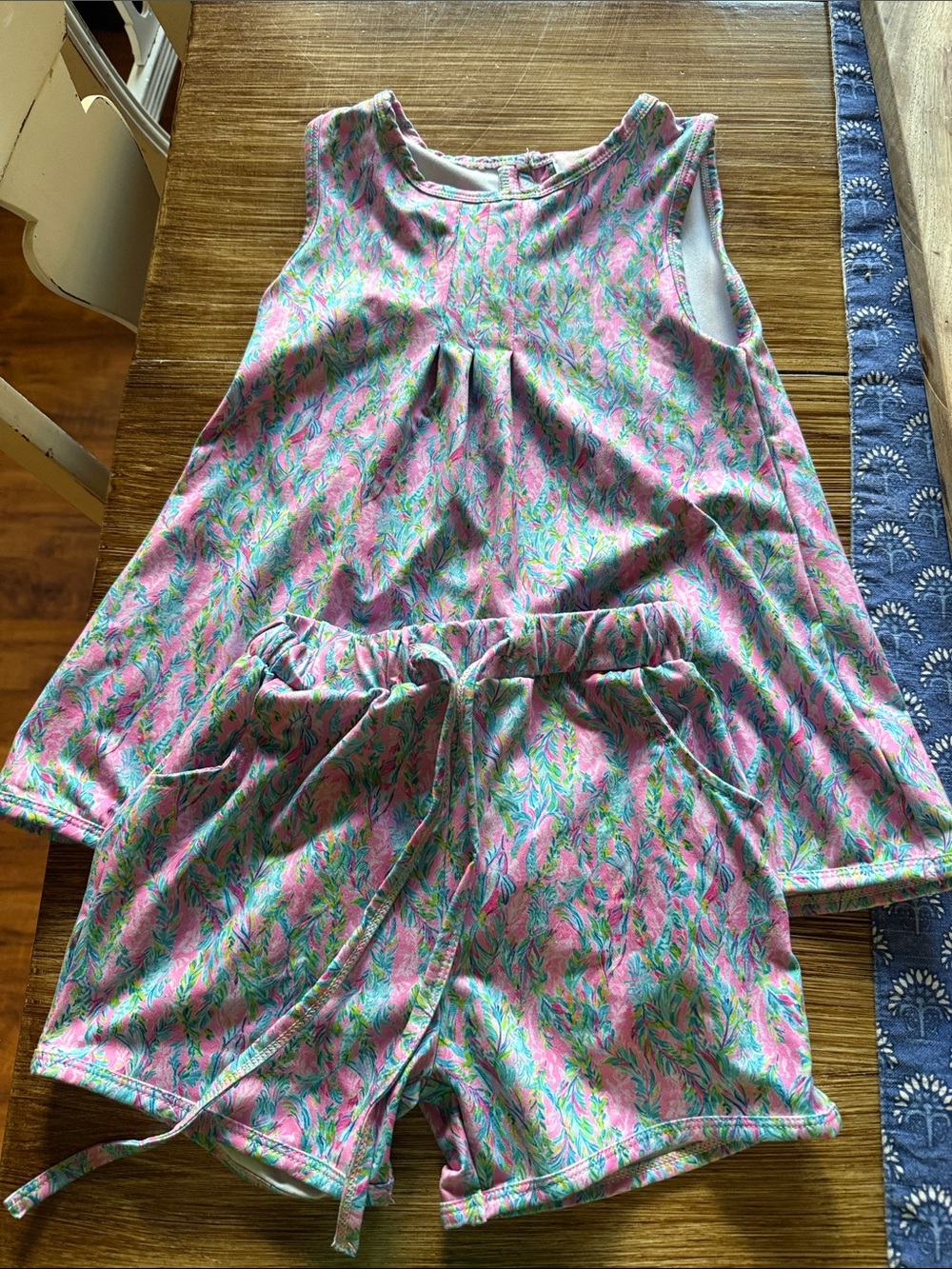 Kids Pink Floral Tank Top & Shorts Athleisure Set
